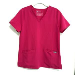 Figs Womens Casma Scrub Top XS Ultra Rose Pink Medical Nursing 3 Pocket
